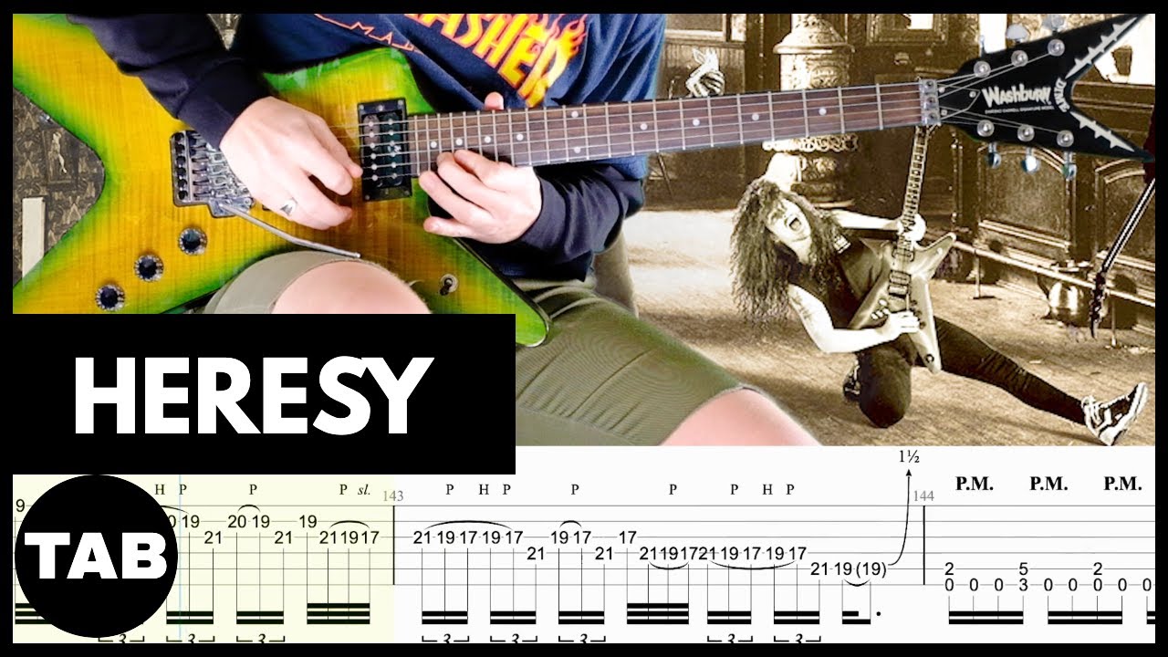 HERESY Pantera Guitar TAB | Cover | Lesson | Tutorial