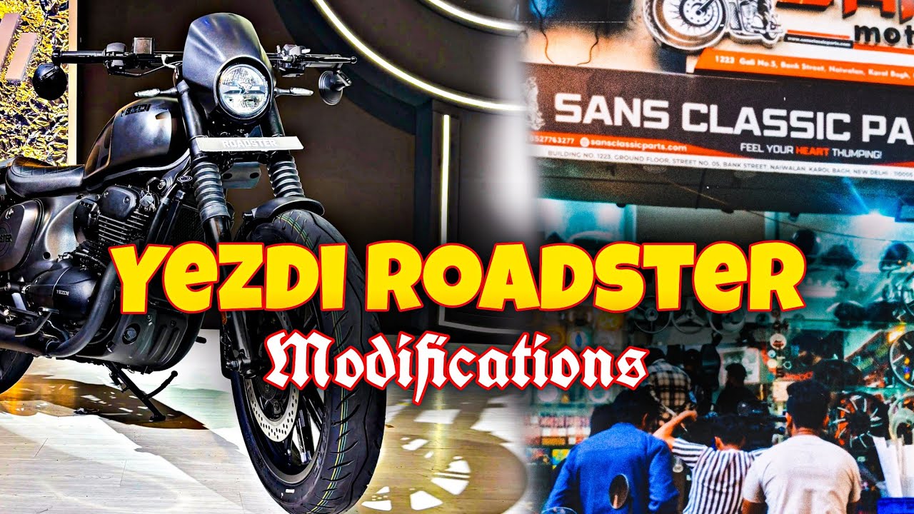 Karol Bagh Bike Modification 🏍️ | Yezdi Roadster Fog Lights, Crash Guard & Backrest Install Vlog