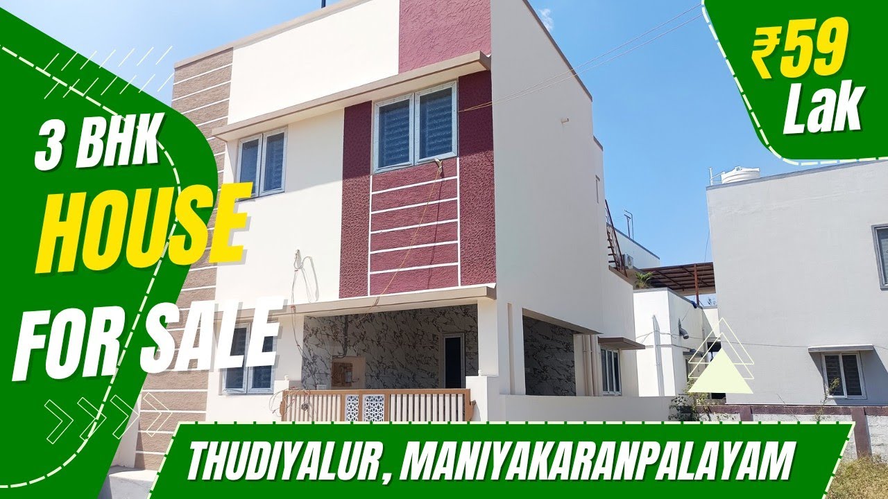 New 3 BHK House for sale Thudiyalur Maniyakarampalayam 