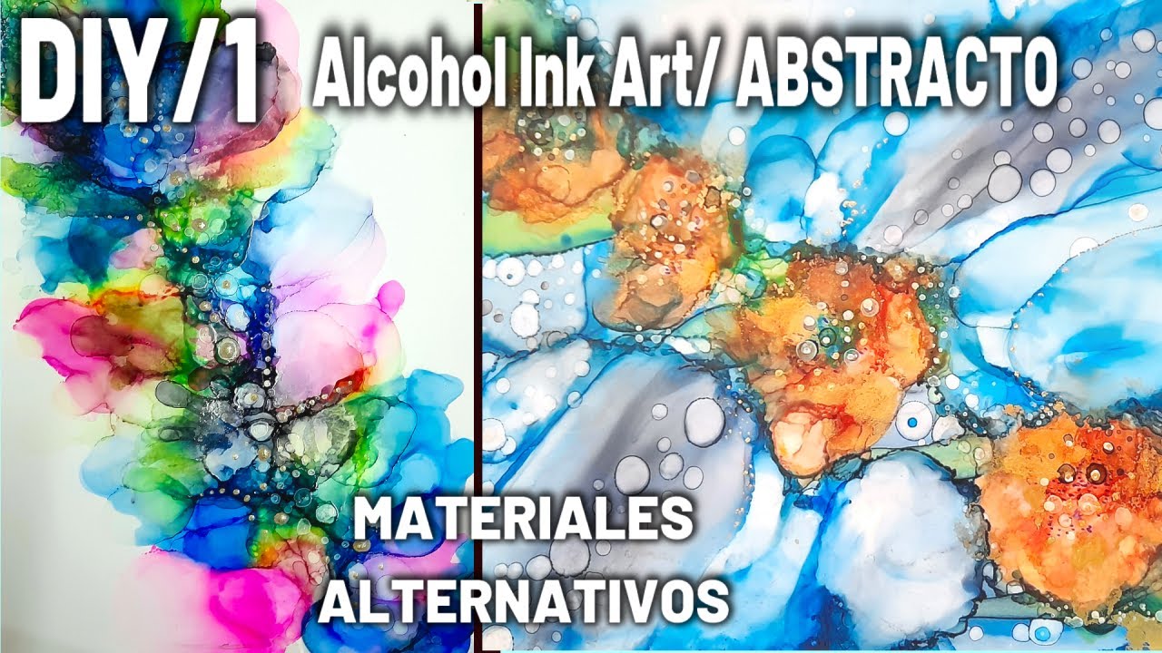 ARTE ABSTRACTO CON TINTAS AL ALCOHOL  Materiales alternativos/  CLASE 1/2  #alcoholinkart
