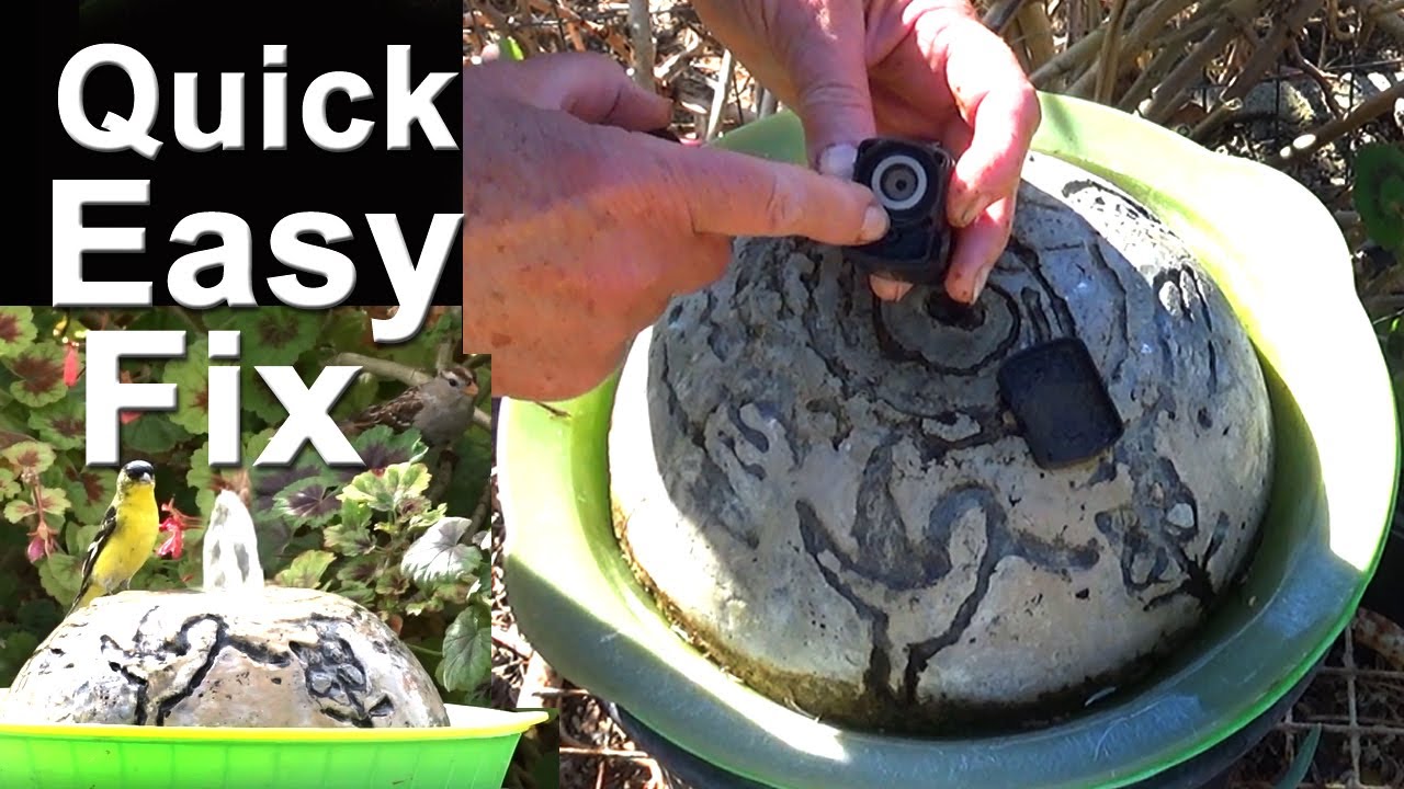 How to Fix a Solar Fountain Pump EASY Quick REPAIR Water Pond Birdbath that Stops Working Garden