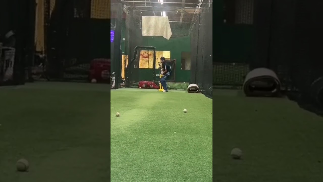 Elegant Step-Out Straight Drive | Indoor Cricket Batting.                  #StraightDrive