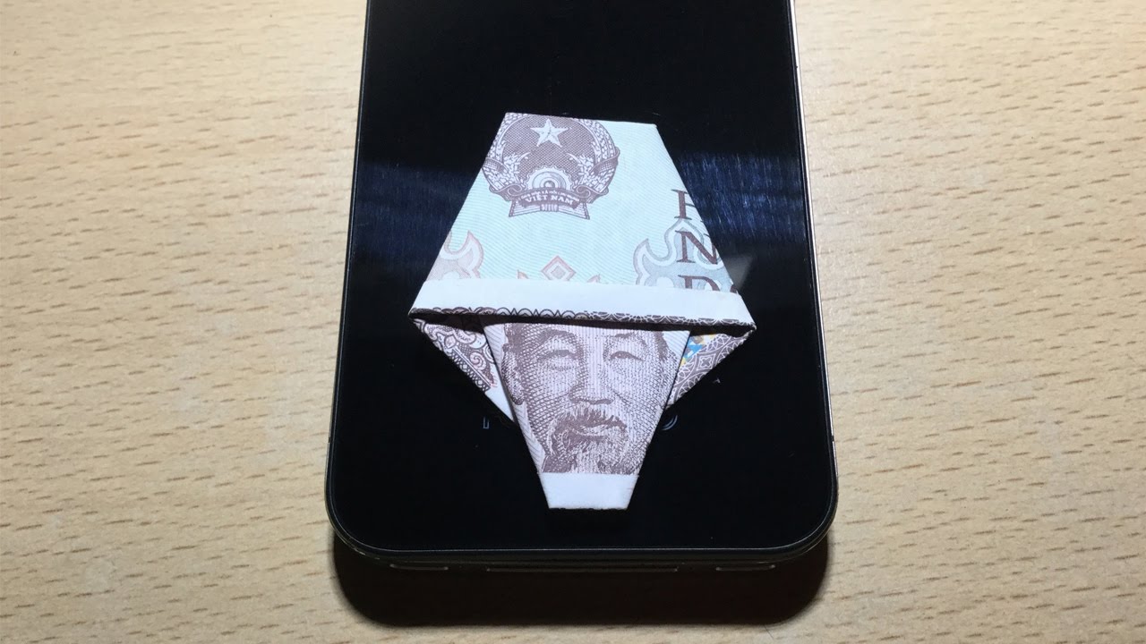 Xếp giấy Origami | Hướng dẫn xếp chân dung Bác Hồ bằng tiền giấy | 折り紙