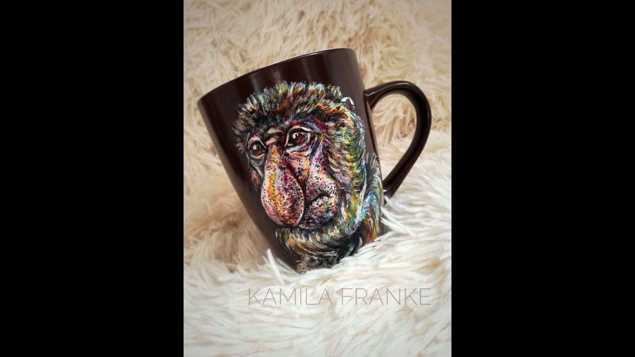 Proboscis Monkey Timelapse | Ręcznie malowany kubek NOSACZ SUNDAJSKI