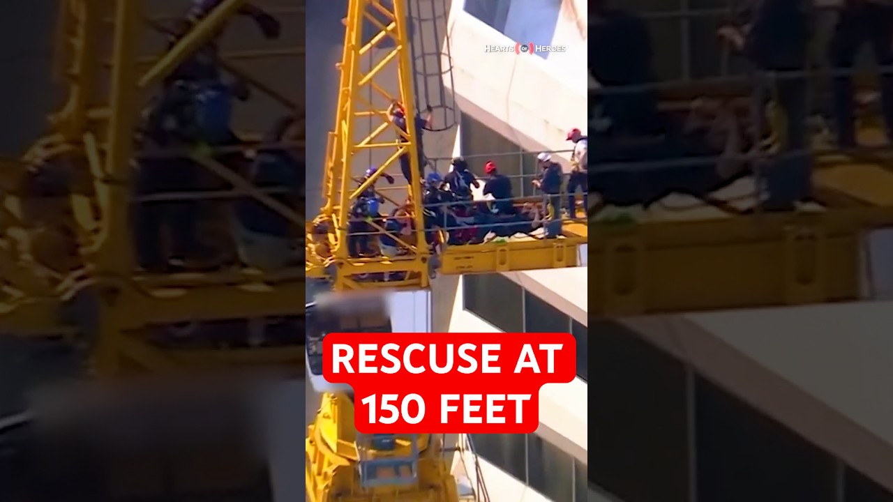 Heroes Rescue Injured Worker 150 Foot Crane!