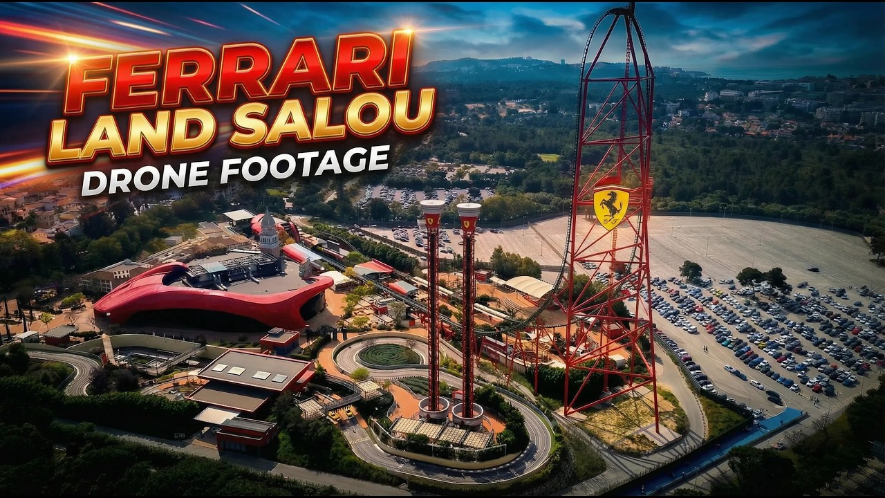 Ferrari Land, Salou 🇪🇸 | Insane Aerial Theme Park Views