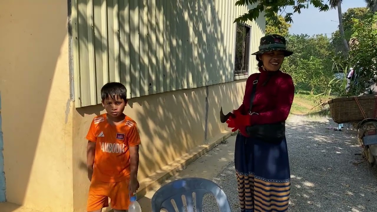 ថ្ងៃនេះខ្ញុំទៅចំការដើម្បីកាប់ព្រៃ Today I went to the farm to cut down the forest.