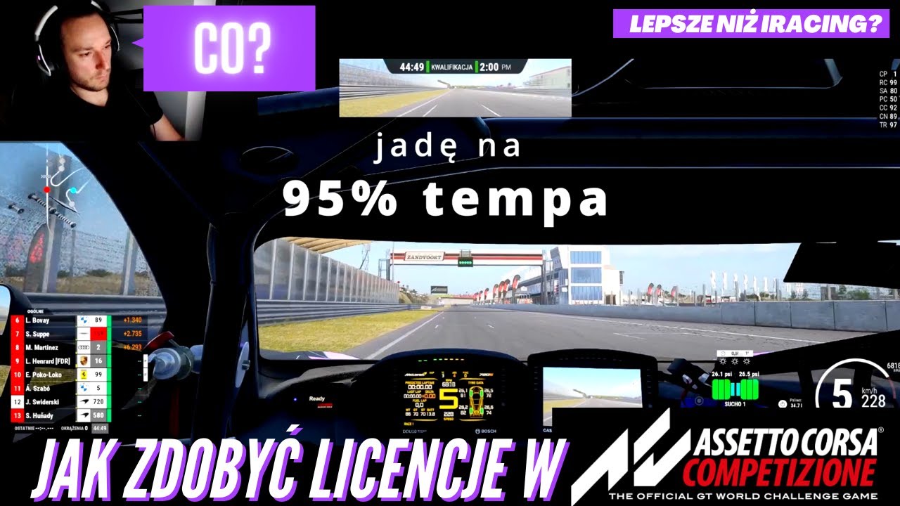 Assetto Corsa Competizione goni iRacing! Jak uzyskać licencję Low Fuel Motorsport?