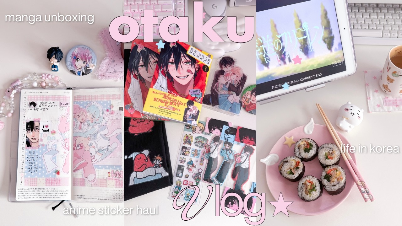 otaku shoujo vlog  ✩ adopting a kitten in Korea, manga unboxing, anime haul, seoul illustration fair
