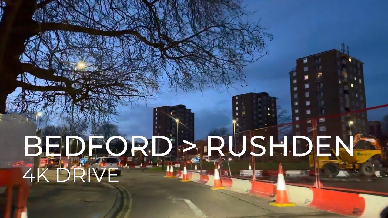 Evening Drive | Bedford to Rushden | Relaxing UK Night Drive