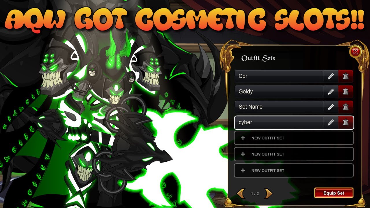 COSMETIC SLOTS Is Here! Everything You Need To Know About Outfits Sets! AQWorlds