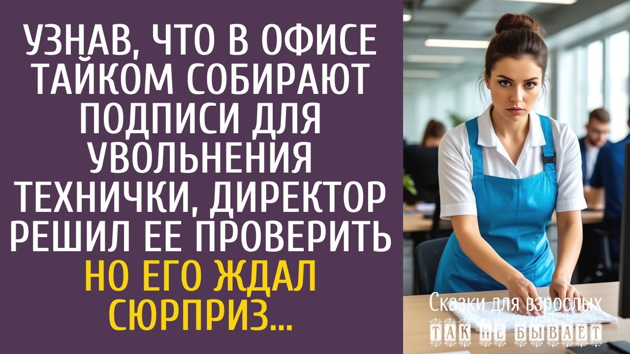 Узнав, что в офисе тайком собирают подписи для увольнения технички, директор решил ее проверить&hellip;