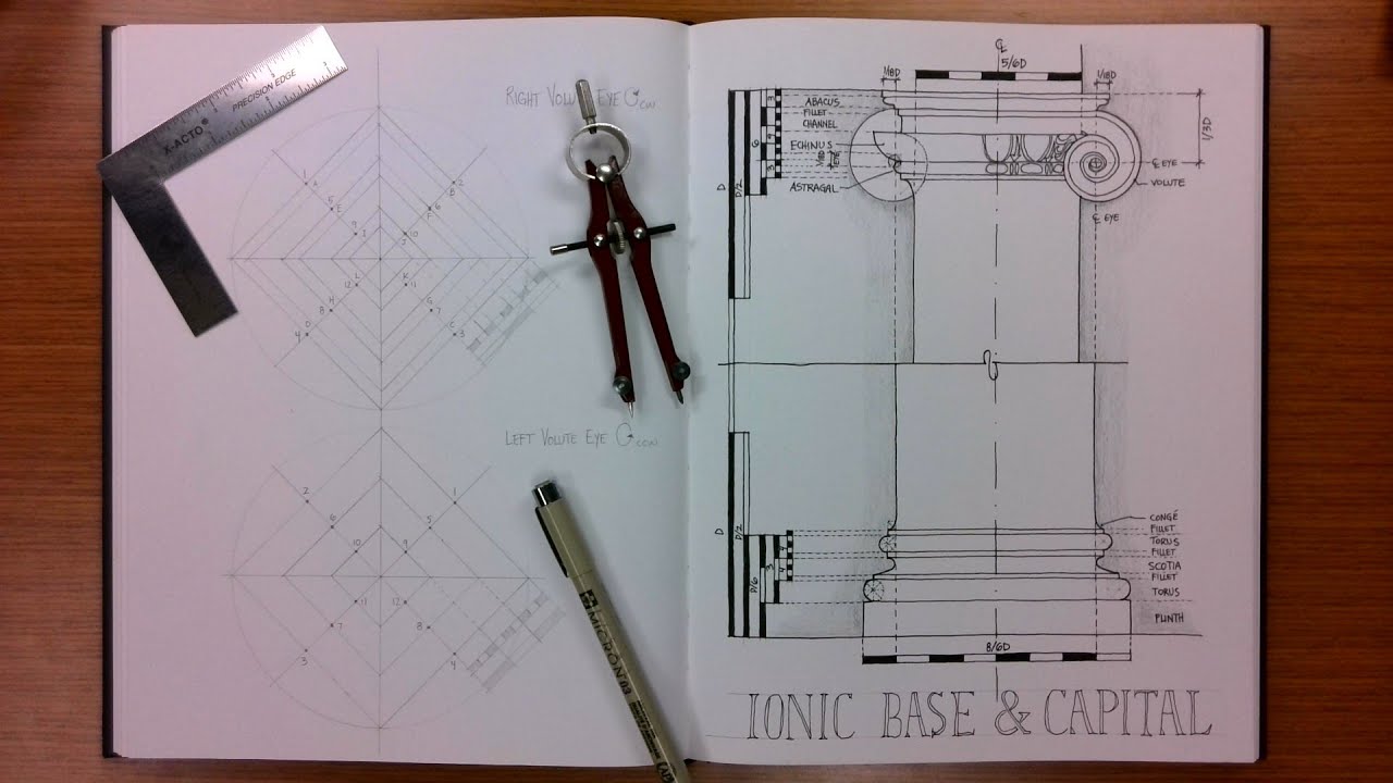 How to Draw the Ionic Column Base