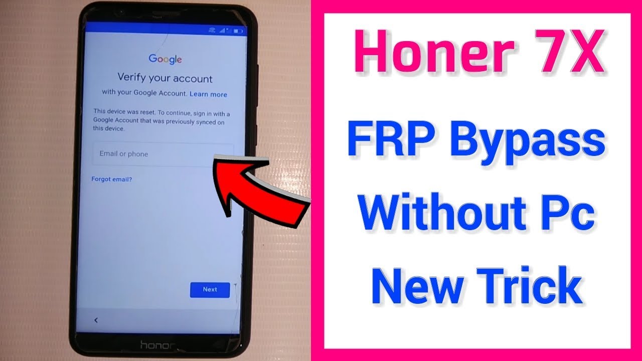 Huawei honer 7X FRP unlock, google account bypass new solution