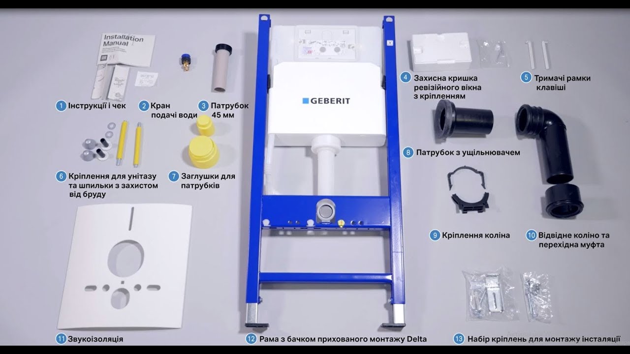 Распаковка и обзор инсталляции для подвесного унитаза Geberit Duofix Delta 458.126.00.1