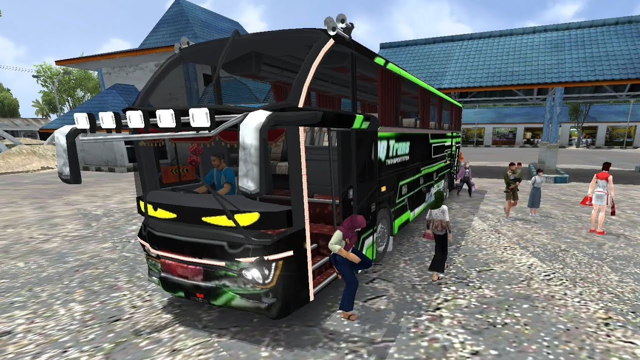 Bus Udara Jalur Hijau Modifikasi Turis & Berkendara Seru | Gameplay Simulator Bus Indonesia Android 