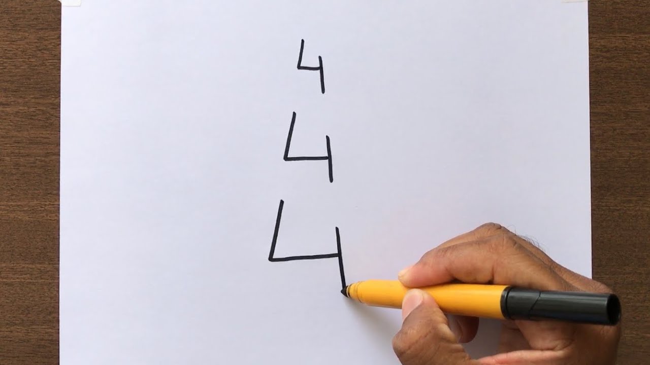 How to Draw Qutub Minar Picture from number 444