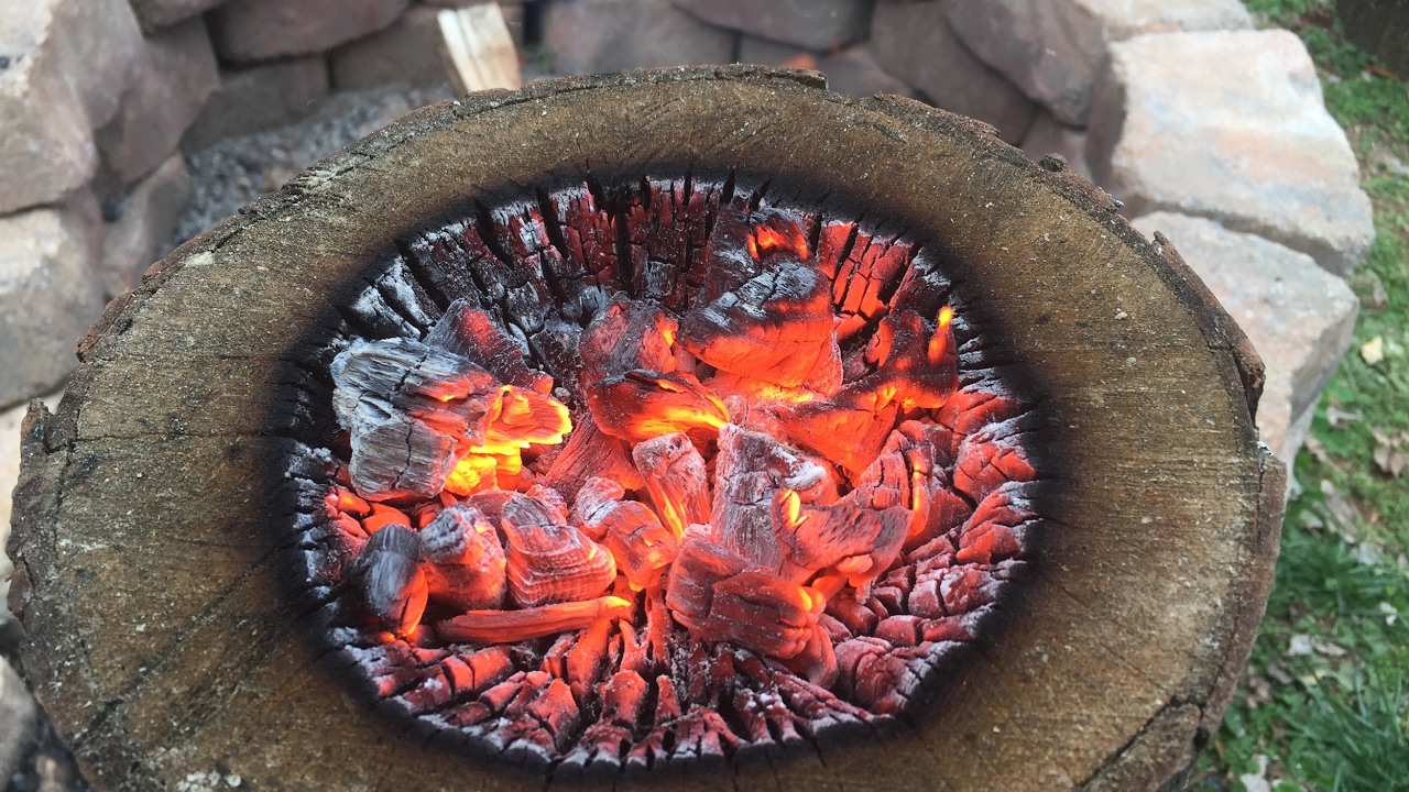 Making a Burn Bowl to Boil Water | Primitive Survival Water Boiling
