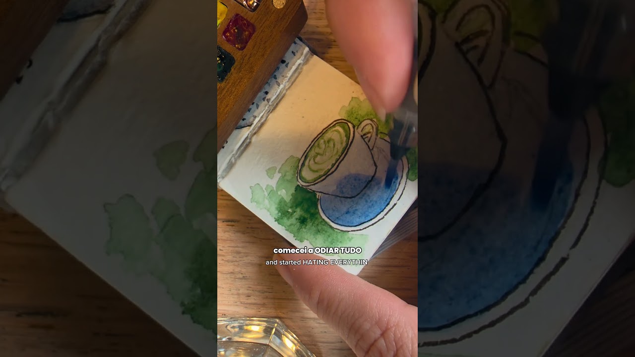 Match&aacute; latte Ep. 8 #gastroart #FoodIllustration #SketchDaily #matcha #aquarela #watercolour