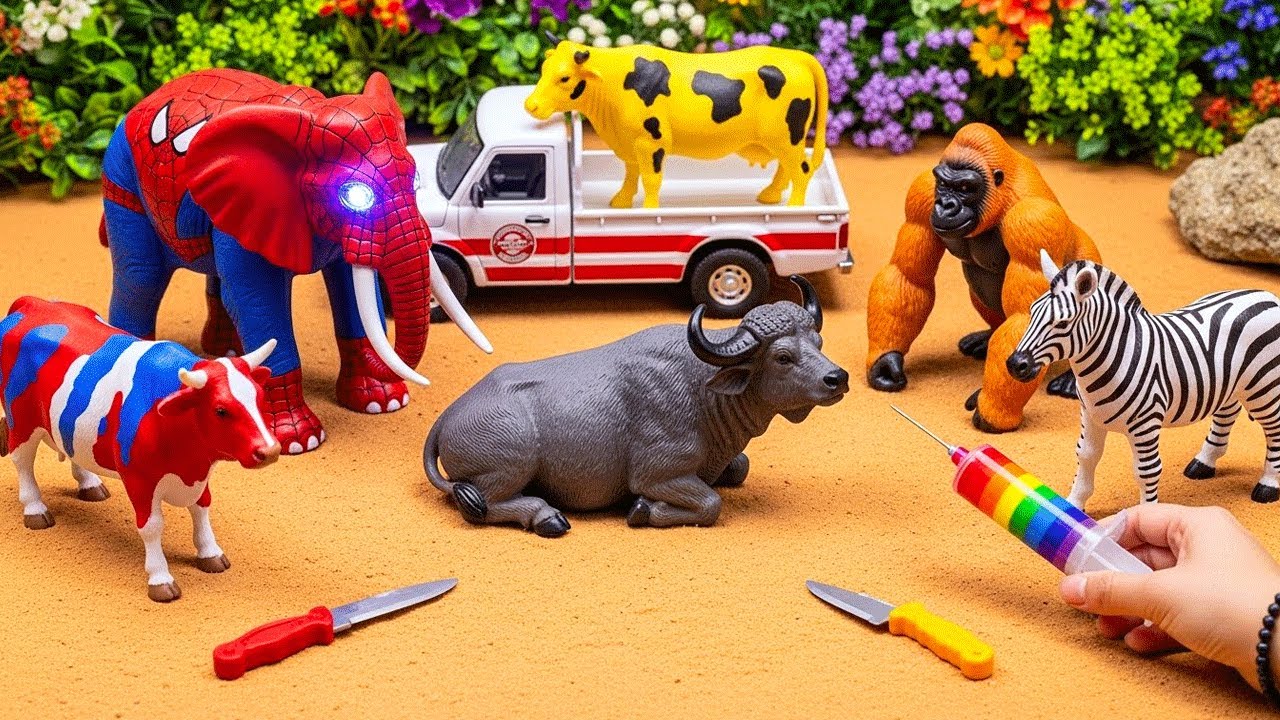 AMAZING TOY WALKING COW AND ELEPHANT🐄🐘WADIDAU‼️PROSES POTONG SAPI KURBAN SIMOLASI Part 19