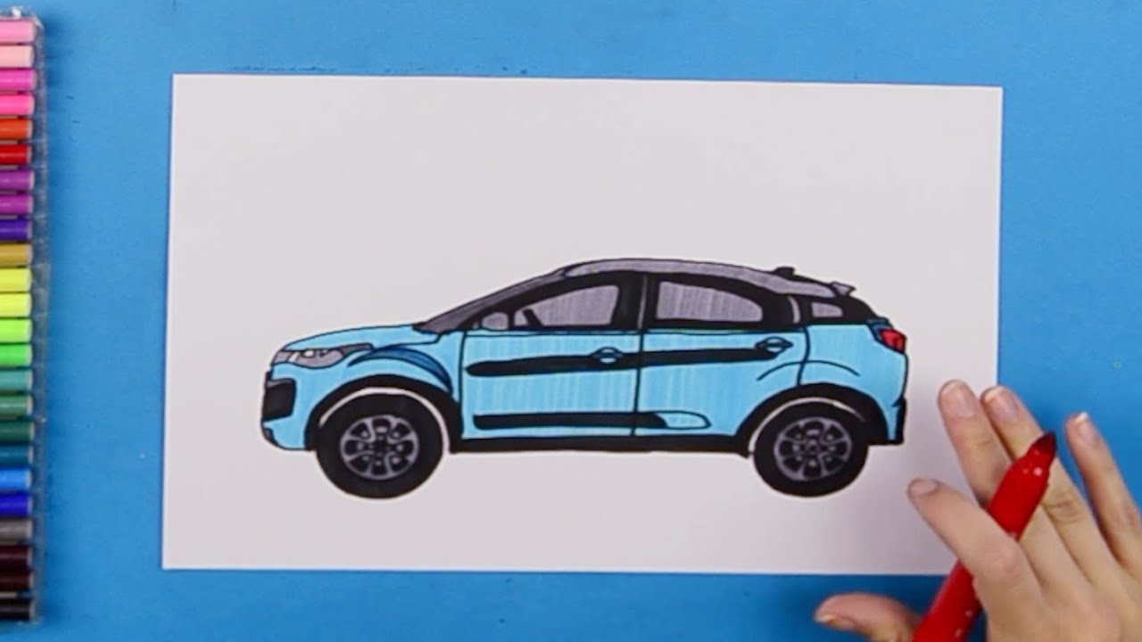 How to draw Tata Nexon car