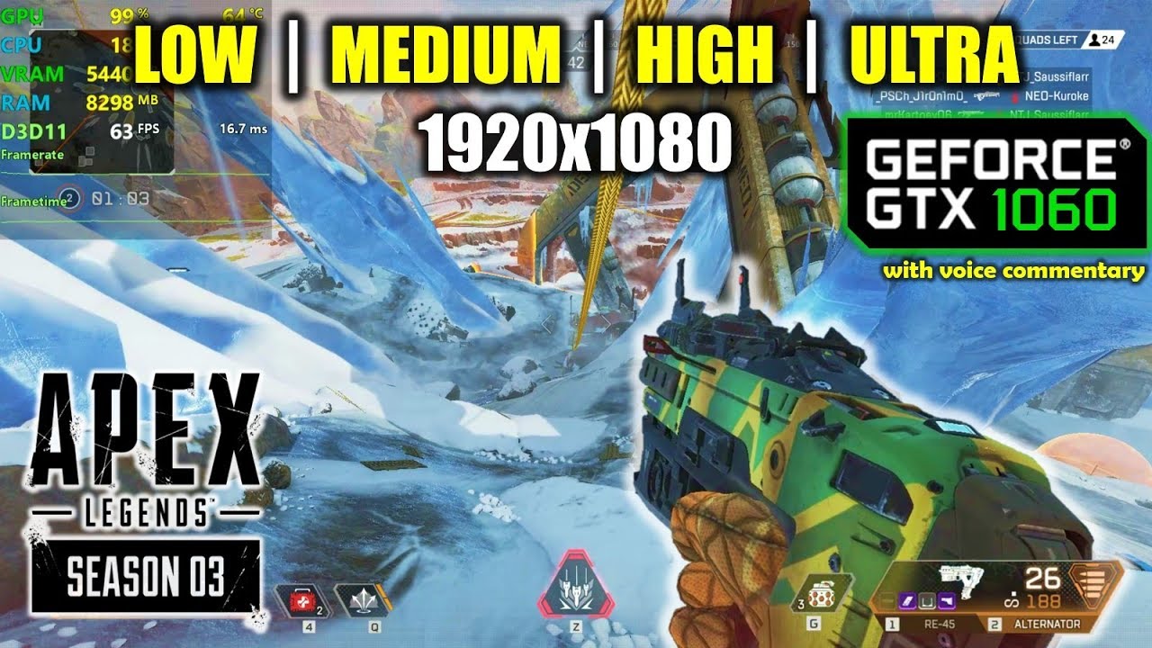 GTX 1060 | Apex Legends - Season 3 - 1080p All Settings