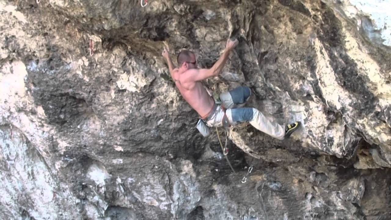 Climbing in Petropigi, Blue Zina's cave