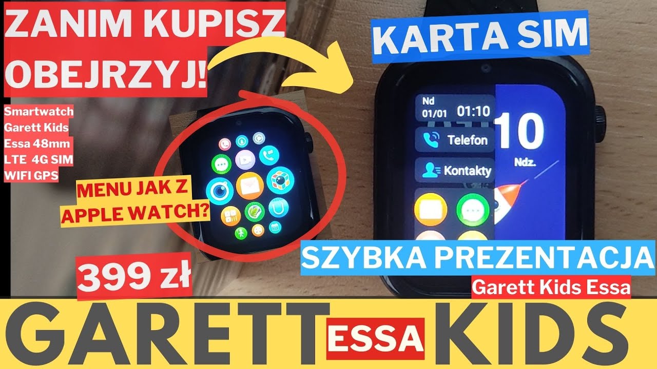 Garett Kids Essa 4G Smartwatch z menu jak w apple watch? OBEJRZYJ ZANIM KUPISZ! Zegarek dla dziecka