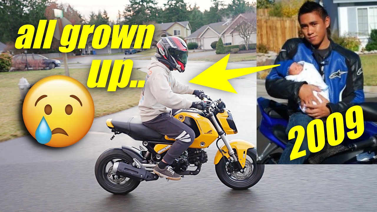Learning to ride his Motorcycle