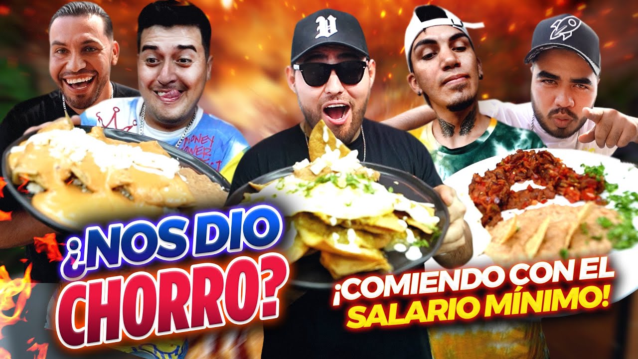 1 D&Iacute;A COMIENDO con el SALARIO M&Iacute;NIMO 🤑. FT @CevichurrosShow