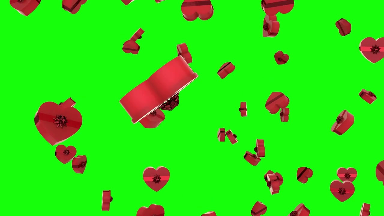 Falling Gifts on a green screen