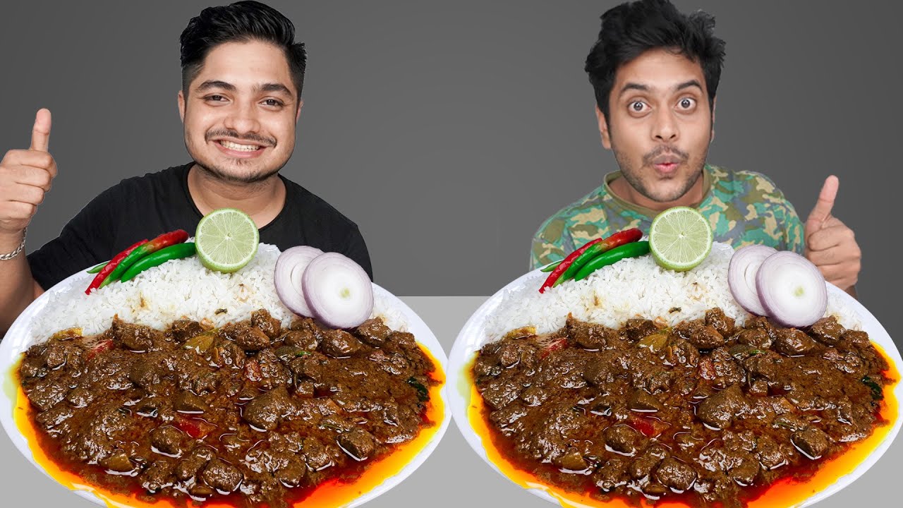 SPICY BEEF LIVER VUNA CHILLI AND RICE EATING CHALLENGE || Spicy Beef Curry || Food Eating Video