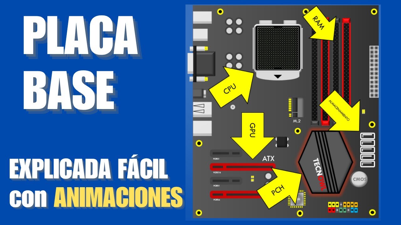 La PLACA BASE explicada FÁCIL con ANIMACIONES | COMPONENTES, FUNCIONES Y EVOLUCIÓN