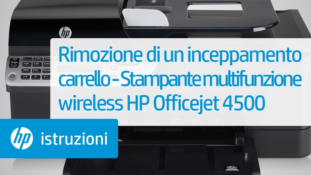 Rimozione di un inceppamento carrello - Stampante multifunzione wireless HP Officejet 4500 (G510n)