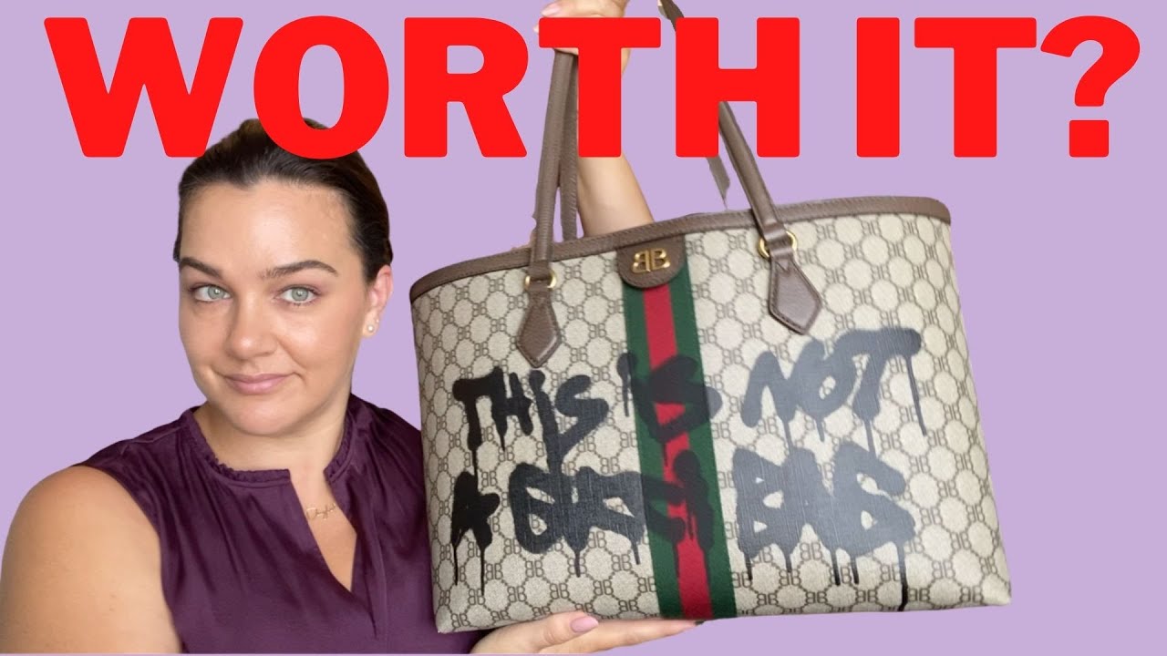 REVIEWING MY BALENCIAGA X GUCCI OPHIDIA TOTE