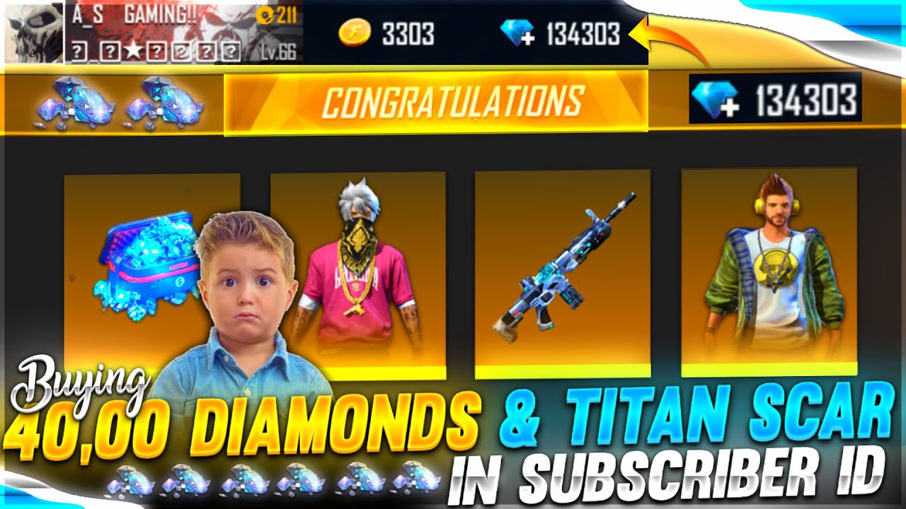 Buying 40,000 Diamonds & Dj Alok And Titan Scar + All Bundles In Subscriber Id 😍 - Garena Free FIre