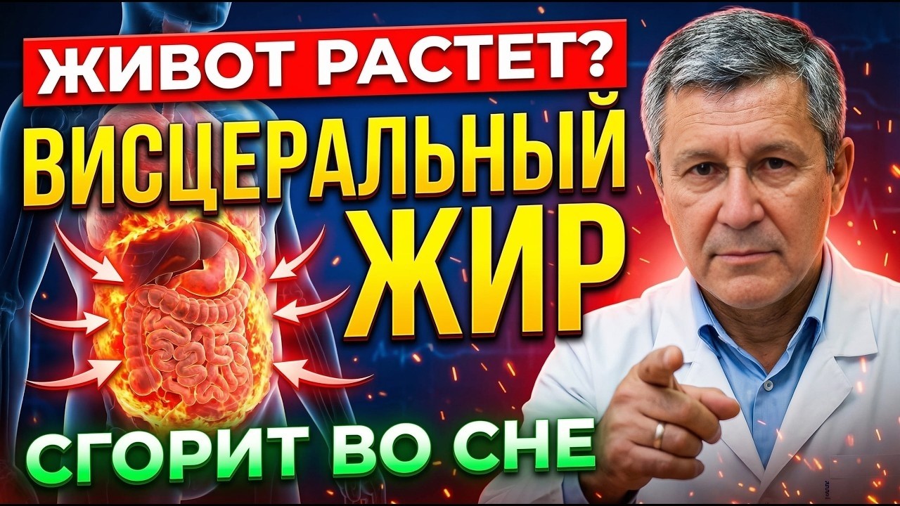 ЖИВОТ УЙДЕТ БЕЗ ДИЕТ! Висцеральный жир сгорит во сне после 55 лет | ЛАЙФХАК
