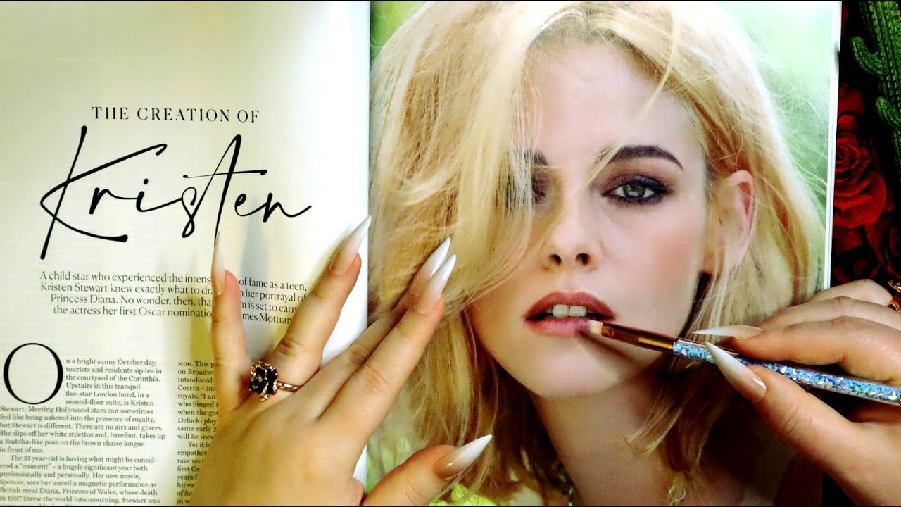 ASMR Magazine Flip Through & Glossy Cover Tapping ✨ Celebrities Face Tracing, Brushing ✨ Whispering