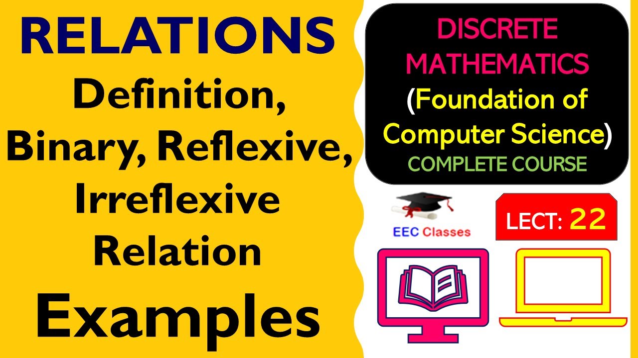 L22: RELATIONS Definition, Binary, Reflexive, Irreflexive Relation | Example | Discrete Math's Hindi