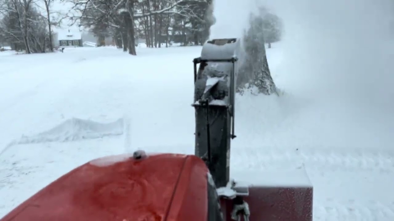 Ride along while the Kubota L4330HST tractor and 6’ Kubota snowblower clear the driveway