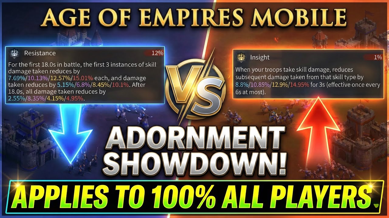 AoEM: Insight vs Resistance Adornment |80 Battles & at FULL ACCOUNT STRENGTH| applies to ALL PLAYERS