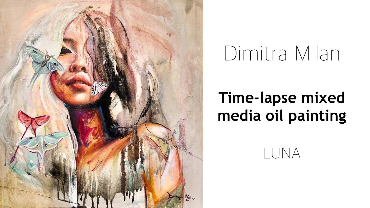 How to Paint a Portrait in Mixed Media | DIMITRA MILAN - Time Lapse