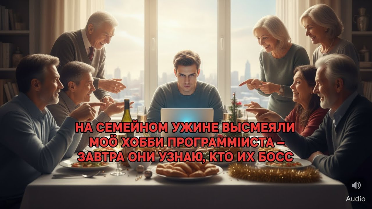 НА СЕМЕЙНОМ УЖИНЕ ВЫСМЕЯЛИ МОЁ ХОББИ ПРОГРАММИСТА — ЗАВТРА ОНИ УЗНАЮТ, КТО ИХ БОСС