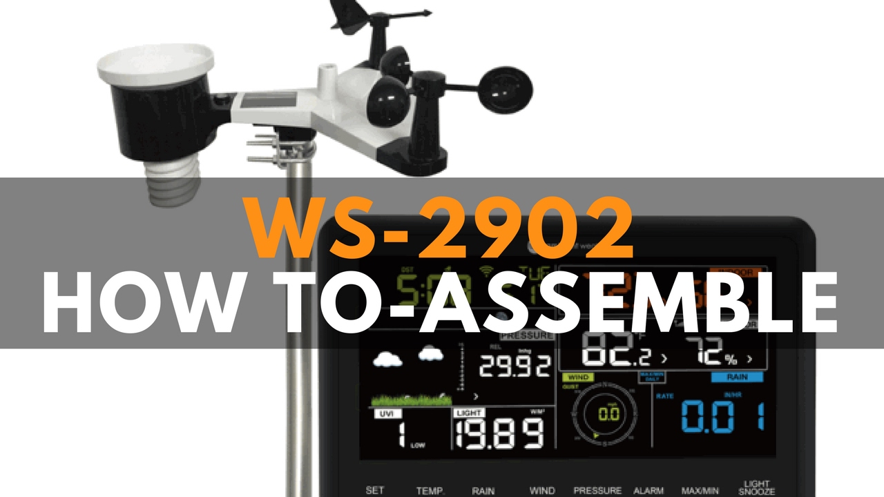 Assembly of the WS-2902 by Ambient Weather this WiFi Solar Powered Wireless personal Weather Station