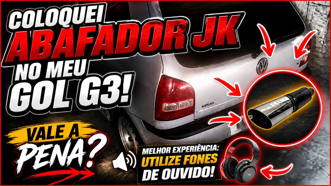 Abafador tipo JK no Gol G3 1.0 - Antes e depois (utilize fones de ouvido)