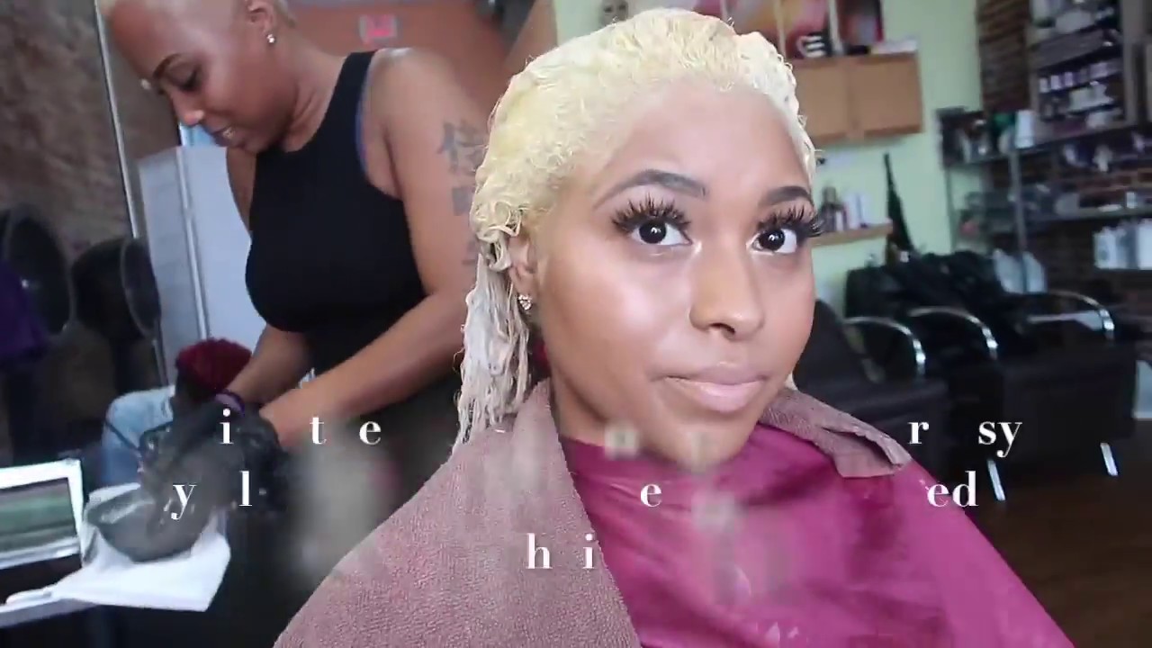 How to|Dying/Bleaching my hair BLONDE | Color Natural Hair Black to Blonde Tutorial