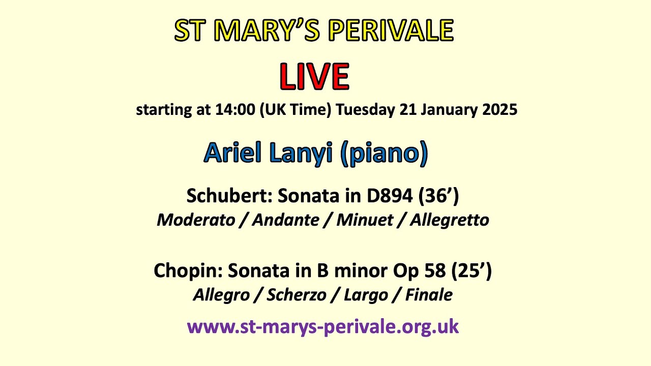 St Mary's Perivale LIVE :  Ariel Lanyi (piano)