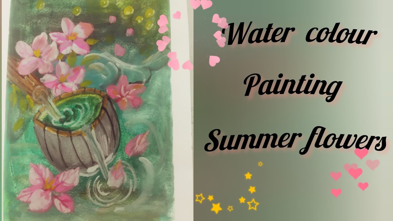 Water colour painting summer flowers ## step by step beginners tutorial 