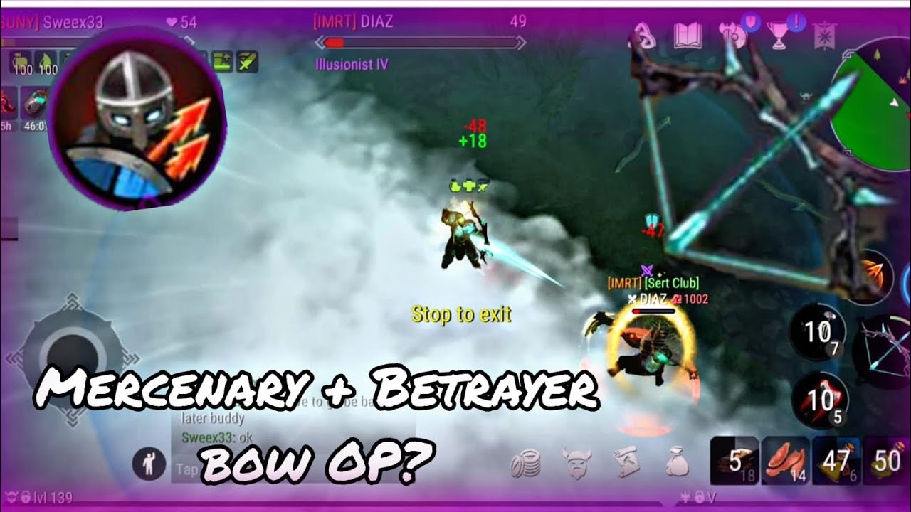 Frostborn PvP Mercenary with betrayer bow it's soo OP