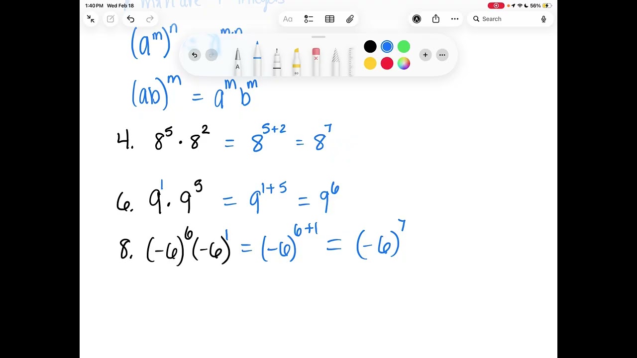 Algebra 1 8.1 Apply Exponent Properties Involving Products